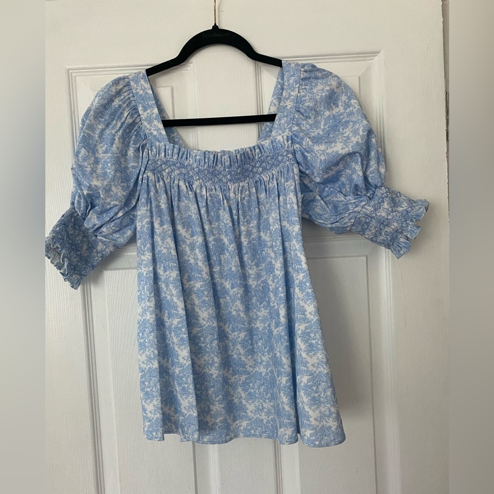 Dondolo Puff Sleeve square neck grandmillenial top